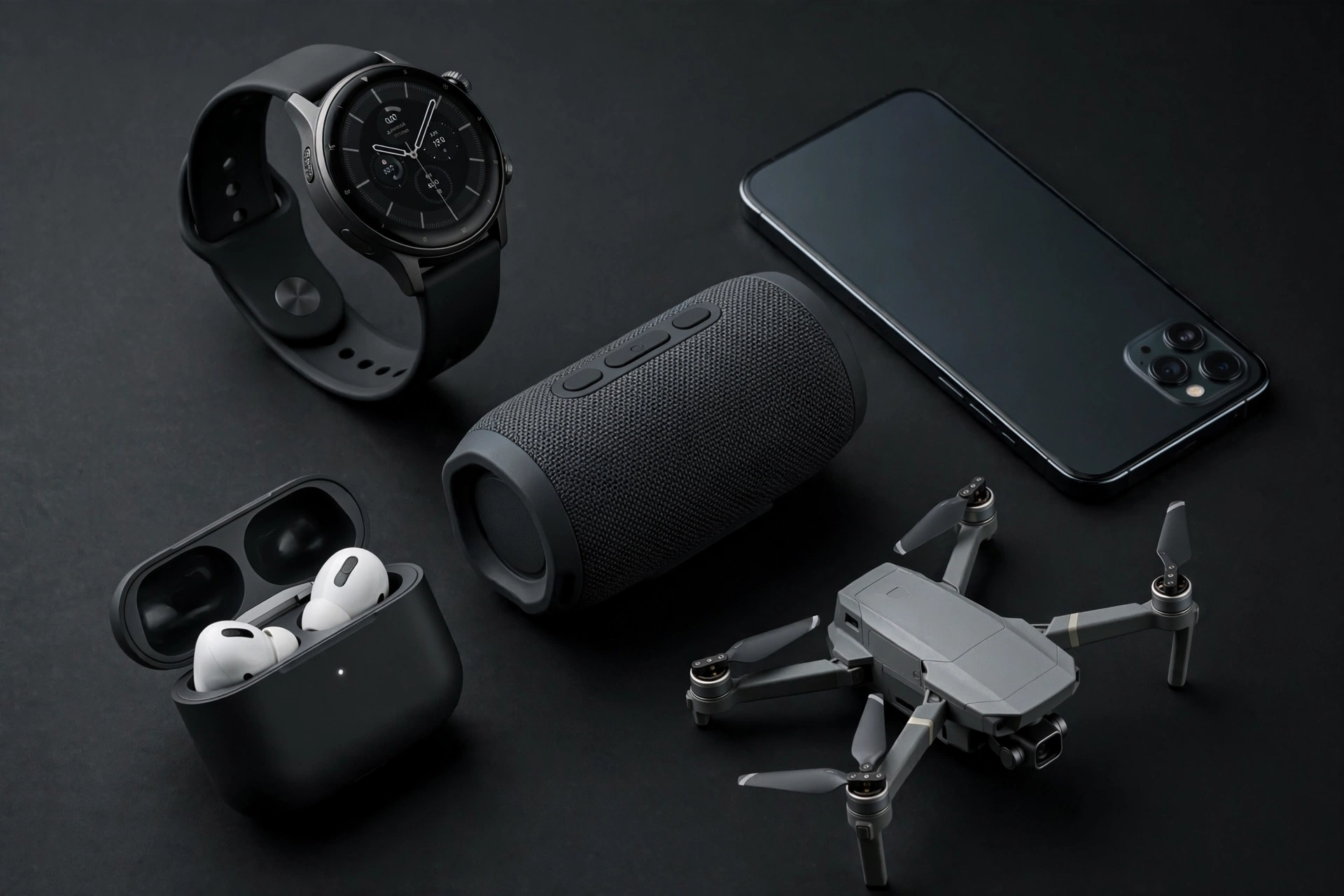 Cool tech gadgets of 2026 arranged on a desk